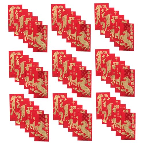 Veemoon 60 Stück Jahr des Pferdroten Pakets Hongbao-Pakete Festival roter Umschlag Roter Paketumschlag Geldabwicklung 2026 Jahre Geldumschläge rote Taschenumschläge rote Pakete Papier Veemoon 60 Stück Jahr des Pferdroten Pakets Hongbao-Pakete Festival roter Umschlag Roter Paketumschlag Geldabwicklung 2026 Jahre Geldumschläge rote Taschenumschläge rote Pakete Papier von Veemoon