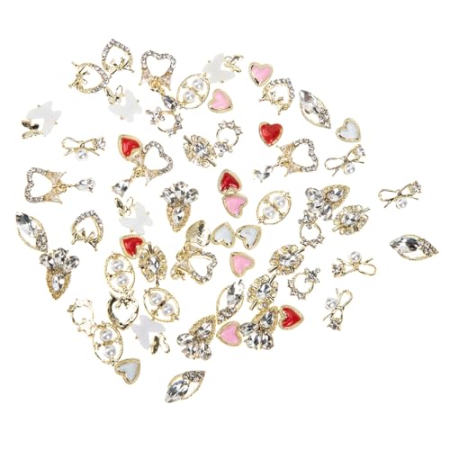 Veemoon 60 Stück Teiliges Alloy Nail Art Charms mit DIY Nageldekorationen Inklusive Barockstil Perlen und Herzen für Fingernägel und Kunstnägel Tragbar im Aufbewahrungsbeutel für Veemoon 60 Stück Teiliges Alloy Nail Art Charms mit DIY Nageldekorationen Inklusive Barockstil Perlen und Herzen für Fingernägel und Kunstnägel Tragbar im Aufbewahrungsbeutel für von Veemoon