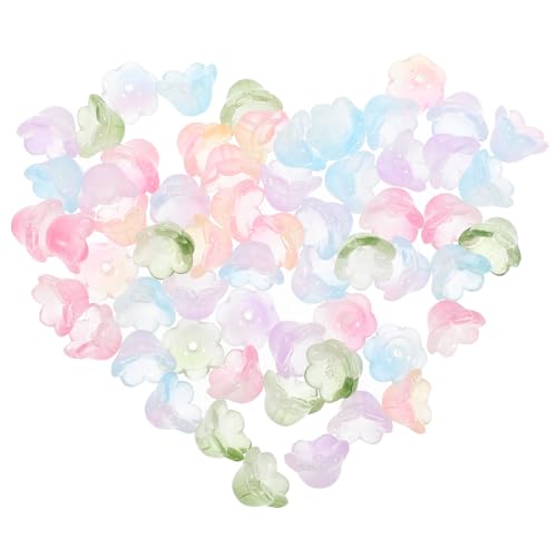 Veemoon 60 Stück Teiliges Bunte Glasblumenperlen mit Glasiertem Langlebigem Material und Glatter Oberfläche Inklusive Filigraner Blumenanhänger für DIY Schmuckherstellung Wie Armbänder von Veemoon