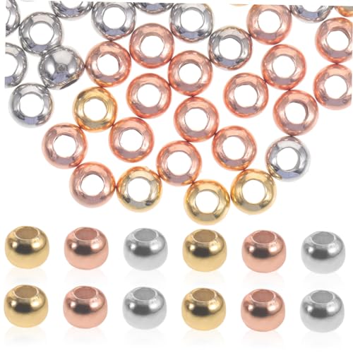 Veemoon 60 Stück Teiliges Runde Spacer Perlen Weißgold Gold Roségold Leichte Metallperlen für Schmuckherstellung DIY Armband und Halsketten Zubehör Glatte Oberfläche Langlebig und Elegant Veemoon 60 Stück Teiliges Runde Spacer Perlen Weißgold Gold Roségold Leichte Metallperlen für Schmuckherstellung DIY Armband und Halsketten Zubehör Glatte Oberfläche Langlebig und Elegant von Veemoon