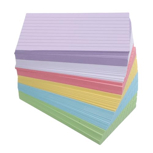 Veemoon 600 Stück Bunte Liniert Karteikarten für Effektives Vokabeltraining Prüfungsvorbereitung für Schüler und Studenten Back To School Lernset Veemoon 600 Stück Bunte Liniert Karteikarten für Effektives Vokabeltraining Prüfungsvorbereitung für Schüler und Studenten Back To School Lernset von Veemoon