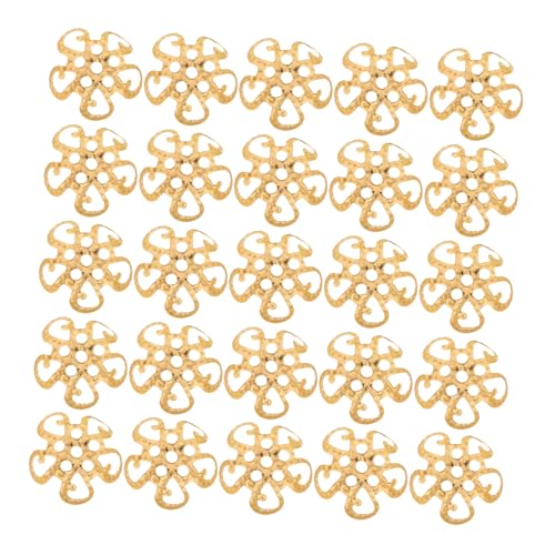 Veemoon 600 Stücke Metall Perlenkappen mit Filigranem Blumenmotiv Hohl Spacer Endkappen mit Perlenbasis für DIY Schmuckherstellung Geeignet für Armbänder und Halsketten Goldfarben von Veemoon