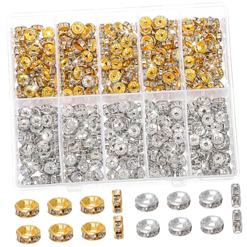 Veemoon 600Stücke Abstandsperlen Eisenmetall Mit Glitzerakzenten Für Armbänder Langlebige Schmuckzubehör Verschiedenen Farben Für DIY Projekte Und Basteln Veemoon 600Stücke Abstandsperlen Eisenmetall Mit Glitzerakzenten Für Armbänder Langlebige Schmuckzubehör Verschiedenen Farben Für DIY Projekte Und Basteln von Veemoon