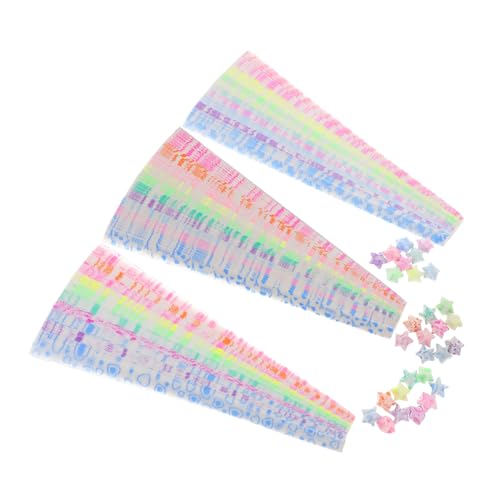 Veemoon 630 Stück Gradient Glow in The Dark Sternenstreifen Diy Handgemachtes Faltpapier für Kreative Bastelprojekte und von Veemoon