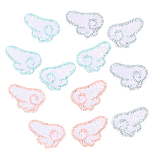 Veemoon 6Paare Selbstklebende Patches Engelsflügel Stoffaufkleber für DIY Kleidung Schuhe und Accessoires Langlebig und Vielseitig Einsetzbar für Projekte von Veemoon