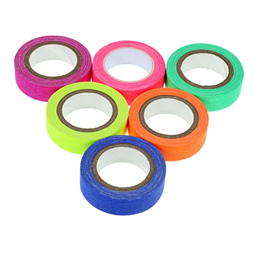 Veemoon 6Rollen Neon Klebeband Fluoreszierendes UV Blacklight Tape für Partydekoration und Projekte Leuchtet im Dunkeln Vielseitig Einsetzbar von Veemoon