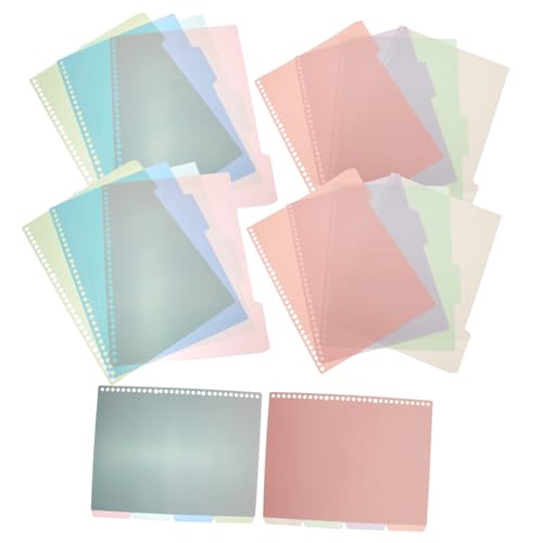 Veemoon 6Sätze Farbige Binder Trenner Seitenteiler mit Löchern Indexteiler für Notizbücher für Organisation und Kategorisierung Schule und Büro von Veemoon