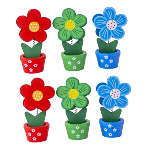 Veemoon 6Stücke Blumen Pot Memo Clips Vielseitige Notizhalter für Home Office Langlebig für Fotos Notizen und Partys Zufällige von Veemoon