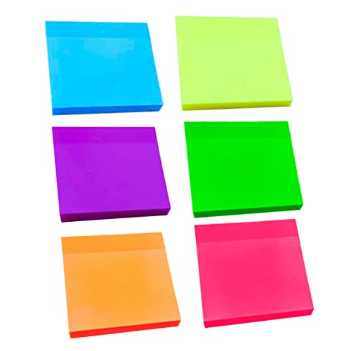 Veemoon 6Stücke Farbige Haftnotizen Transparente Klebezettel für Schule und Büro Wiederverwendbare Memo Pads Praktische Erinnerungsaufkleber für Notizen und Organisation von Veemoon