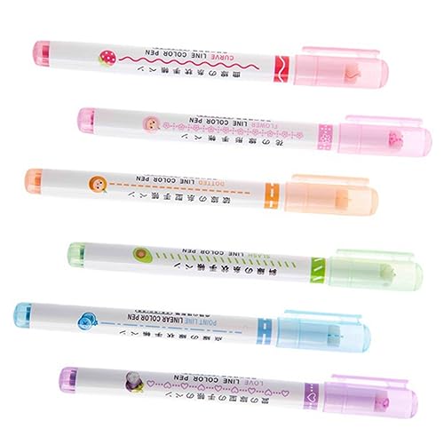 Veemoon 6Stücke Kurven Highlighter Stifte Marker Für Notizen Schule Und Kreatives Zeichnen Für Studenten Schnell Trocknend Und Leuchtende von Veemoon