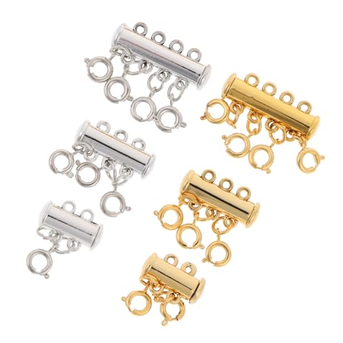 Veemoon 6Stücke Multifunktionale Magnetverschlüsse Silber und Mehrreihige Magnetschnallen für DIY Schmuckzubehör Armbandschnallen und Halskettenverschlüsse Einfach von Veemoon