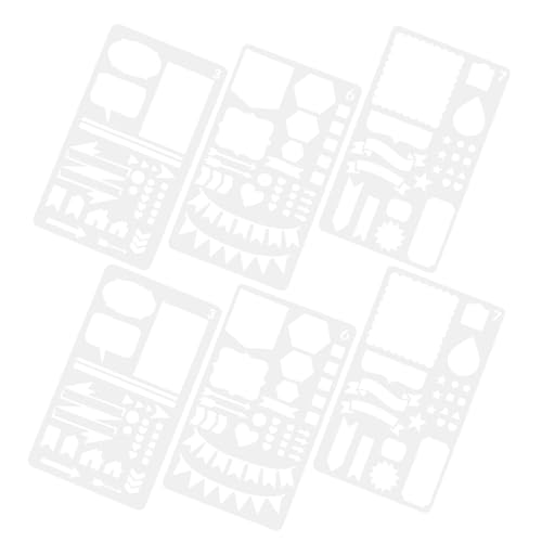 Veemoon 6Stücke Multifunktionsschablonen Handgemachte DIY Zeichenschablonen für Malerei und Journaling für Feste Wand und Holzprojekte von Veemoon