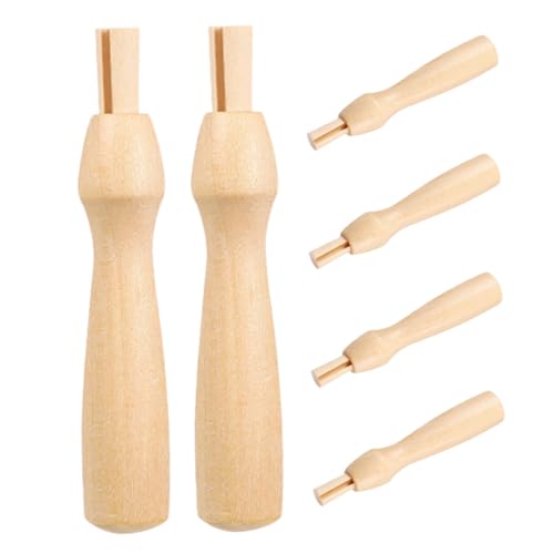 Veemoon 6Stücke Nadelfilzwerkzeuge mit Ergonomischen Holzgriffen Multifunktionale Griffe für Nadelfilz für Handgefertigte Wollfilzarbeiten und DIY Projekte von Veemoon