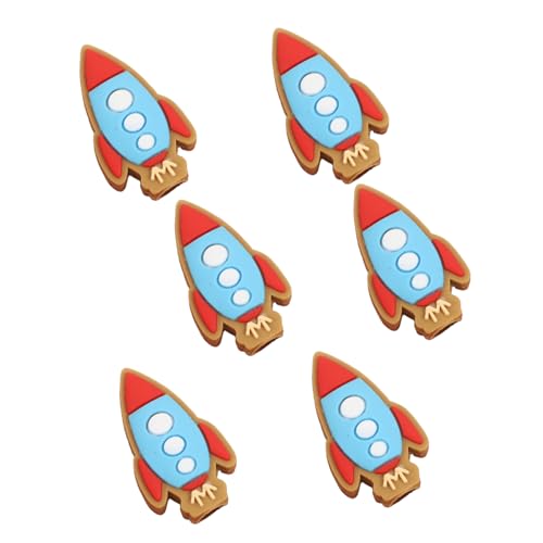 Veemoon 6Stücke PVC Raketen Bleistiftverlängerungen Niedliche Bleistiftkappen mit Raketendesign Bleistiftspitzenschutz Langlebige und Weiche Aufsätze für Angenehmes Schreiberlebnis von Veemoon