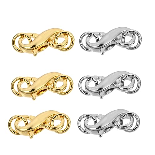 Veemoon 6Stücke Teiliges Metallverbindungsschnallen für DIY Schmuck Langlebige Karabiner für Armbänder und Halsketten Goldene und Silberne Schnallen Vielseitiges Zubehör von Veemoon