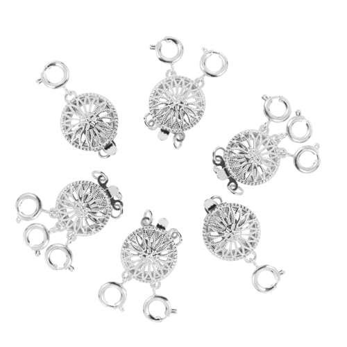 Veemoon 6Stücke Teiliges Spacer Verschlüsse Silberfarbene Schieberschloss Verschlüsse für DIY Schmuckzubehör Armbänder und Langlebig und Einfach zu Verwenden von Veemoon