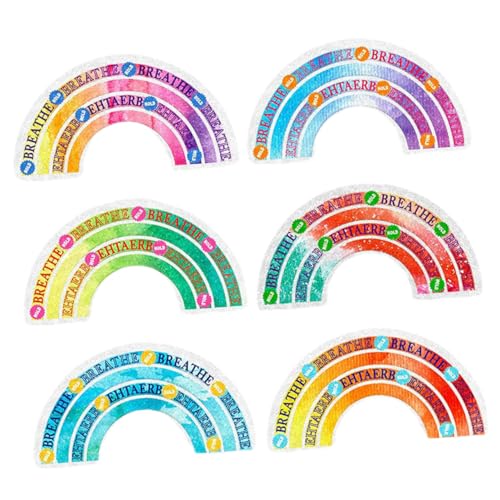 Veemoon 6stücke Sensory Aufkleber Beruhigende Haftende Sticker Mit Rauer Oberfläche Im Regenbogen-Design Für Stressabbau Und Sensorisches Spielzeug Für Familie Und Freunde von Veemoon