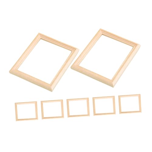 Veemoon 7 Stück Mini Holz Fotorahmen Handgefertigte Puppenhaus Bilderrahmen mit Filigranen Details für Diy Projekte und Kreative Dekoration im Miniaturformat von Veemoon