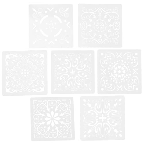 Veemoon 7 Stück Teiliges Mandala Schablonen Set für Wände und Böden Wiederverwendbare DIY Malvorlagen Vielseitig für Möbel und Kreidefarben für Kreative Wand und Bodengestaltung von Veemoon