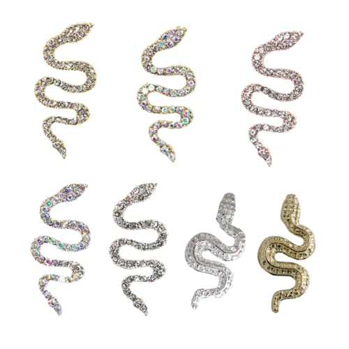 Veemoon 7 Stück Teiliges Nagel Charms mit Schlangen Design Strahlende Strasssteine Langlebige Maniküre Deko DIY Nail Art Zubehör für Frauen und Mädchen Veemoon 7 Stück Teiliges Nagel Charms mit Schlangen Design Strahlende Strasssteine Langlebige Maniküre Deko DIY Nail Art Zubehör für Frauen und Mädchen von Veemoon