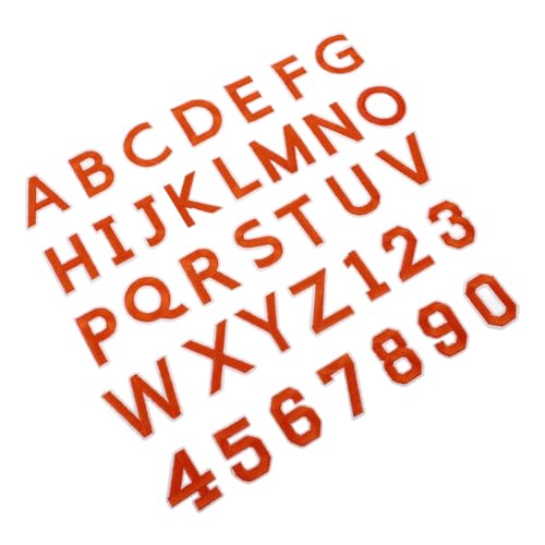 Veemoon 72 Stück Bügeleisen und Aufnäher Teilig Farbenfrohe Bestickte Alphabet Patches A Z Reparatur Patches für Shirts Jacken Hüte Jeans Taschen Orange von Veemoon