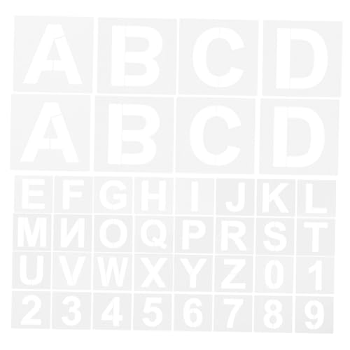 Veemoon 72 Stück Schablonen Für Scrapbooking -briefe Schablonen Zum Nachzeichnen Von Buchstaben Schablonenzeichnungsvorlagen Buchstabennummer Schablone Alphabetschablone Das Haustier Weiß von Veemoon