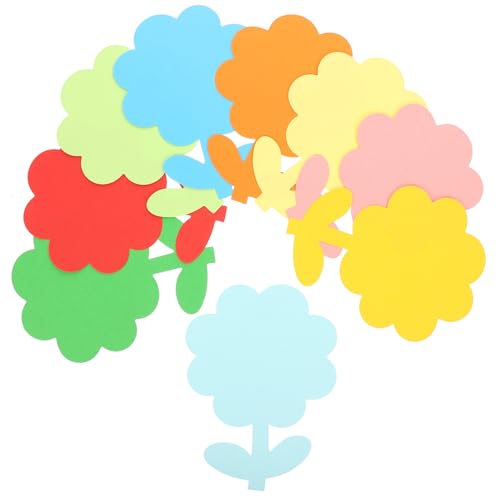 Veemoon 72 Stück Teiliges Buntes Blumen papierausschnitte Handgeschnittene Wanddekoration für Klassenzimmer und Büro Farbenfrohe DIY Deko für Frühling Pinnwand und Partygestaltung von Veemoon