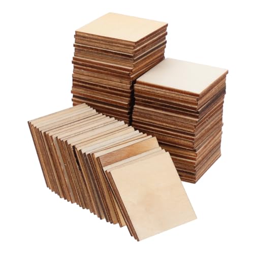 Veemoon 75 Stück Holzspäne Leere Holzklötze Holzstich-rohlinge Quadratische Fliesen Aus Holz Bastelbedarf Für Erwachsene Schlichte Holzklötze Unfertiges Quadrat Leeres Holzquadrat Beige von Veemoon