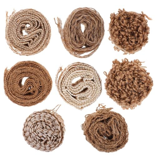 Veemoon 8 Rollen Juteband pro Rolle Rustikales Bastelband aus Jute für DIY Dekoration Wiederverwendbar Strapazierfähig für Geschenkverpackung Hochzeiten Weihnachtsdeko Partygestaltung von Veemoon