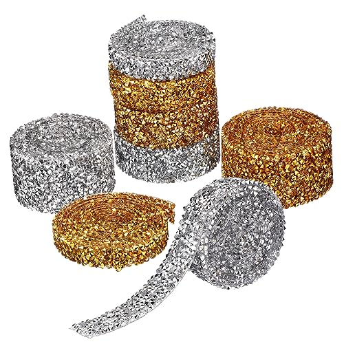 Veemoon 8 Rollen Strassband glitzernder Strassstreifen Bling-Band handwerk strass Kunsthandwerk aufkleber Strass-Klebestreifen funkelnde Strassbänder Harz von Veemoon