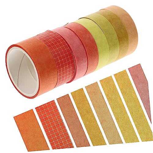 Veemoon 8 Rollen Taschenband Zeitschrift Scrapbooking Tape Danksagung Farben the washi tape multifunktionales klebeband Washi-Tape-Masse Dekoratives Washi Tape Japanisches Papier Yellow von Veemoon