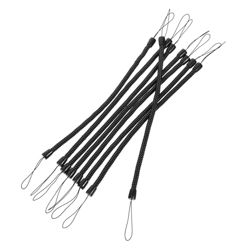 Veemoon 8 Stück Handyriemen Klemmbrett-Stiftleine Lanyard-Kordel für den Eingabestift ausziehbarer Stifthalter Stift-Lanyard dehnbares Federspiralband Anti-Verlust-Seil Kieselgel Schwarz von Veemoon