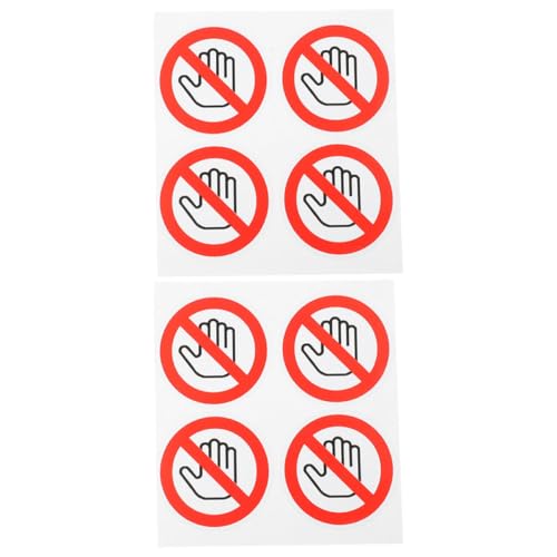 Veemoon 8 Stück Sicherheitszeichen Aufkleber Warnzeichenabziehbilder Verwenden Sie kein Schild Berühren Sie nicht das kleine Etikett Zeichen nicht berühren selbstklebendes Vinyl von Veemoon