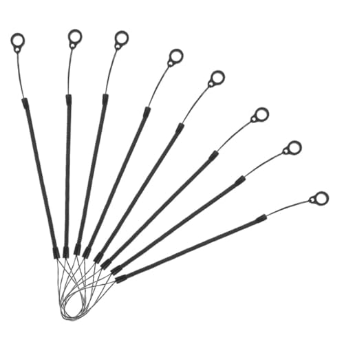 Veemoon 8 Stück Stiftungsseil Spannte Einziehbares Kabel Einziehbares Federspiralband Lanyard Mit Federspirale Klemmbrett-stiftleine Federseil Für Stylus-stift Handschlaufe Plastik Black von Veemoon