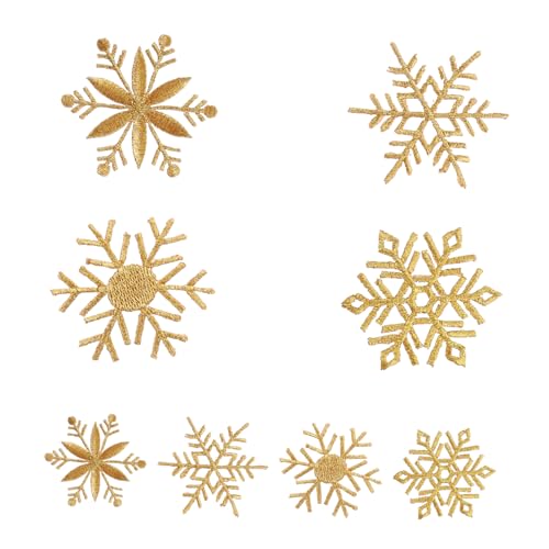 Veemoon 8 Stück Stoffaufkleber mit Schneeflocken Weihnachtspatches Flicken nähen für Kleidung weihnachtsdeko Stickerei-DIY-Patch Stoffpatch mit Schneeflocken künstliches Stickgarn Golden Veemoon 8 Stück Stoffaufkleber mit Schneeflocken Weihnachtspatches Flicken nähen für Kleidung weihnachtsdeko Stickerei-DIY-Patch Stoffpatch mit Schneeflocken künstliches Stickgarn Golden von Veemoon