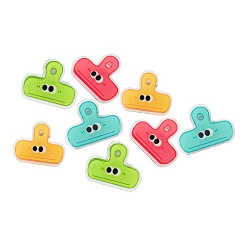 Veemoon 8 Stück Teiliges Bunte Kunststoff Binder Clips Kreative Büroklammern für Papier Snacks und für Schüler Lehrer Organisation von Unterlagen von Veemoon