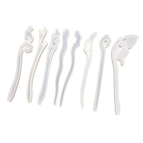 Veemoon 8 Stück Teiliges DIY Epoxidharz Haarnadel Formen für Harz Schmuck Herstellung Langlebiges Material Verschiedene Haarschmuck Designs für DIY Bastler und Geschenkideen von Veemoon