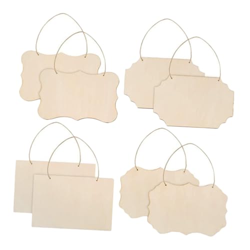 Veemoon 8 Stück Teiliges DIY Holz Türschild Unlackierte Holzanhänger Handbemalbar Für Wohn Festtagsdeko Kreative Bastelprojekte Holzschild Aufhängen Holzdeko Zubehör von Veemoon