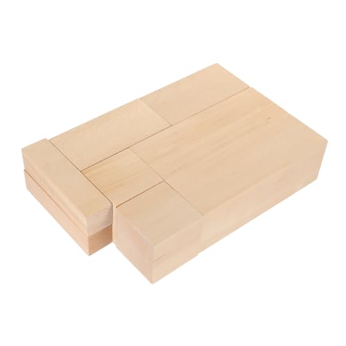 Veemoon 8 Stück Teiliges Lindenholz Schnitzholz Unbehandelte Holzblöcke für Holzschnitzen und DIY Handwerk Glatte Oberfläche Leicht und Sicher für Erwachsene und Kreative Holzarbeiten von Veemoon