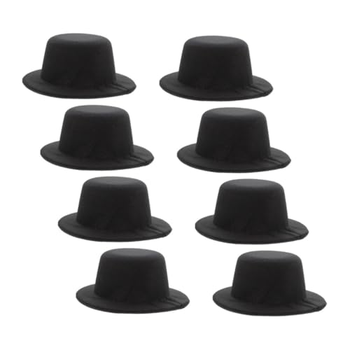 Veemoon 8 Stück Teiliges Mini Hüte Schwarz Stilvolle Miniatur Partyaccessoires für DIY Bastelprojekte Kompakte Puppenhüte für Figuren Langlebige Dekoration für Feiern und Weihnachten von Veemoon