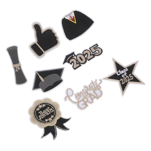 Veemoon 8 Stück Teiliges Schwarze Gold Abschluss Bügelpatches Bestickte Applikationen für Jeans Jacken Taschen Vielseitig Einsetzbar Langlebig und Einfach Anzubringen für DIY und Veemoon 8 Stück Teiliges Schwarze Gold Abschluss Bügelpatches Bestickte Applikationen für Jeans Jacken Taschen Vielseitig Einsetzbar Langlebig und Einfach Anzubringen für DIY und von Veemoon