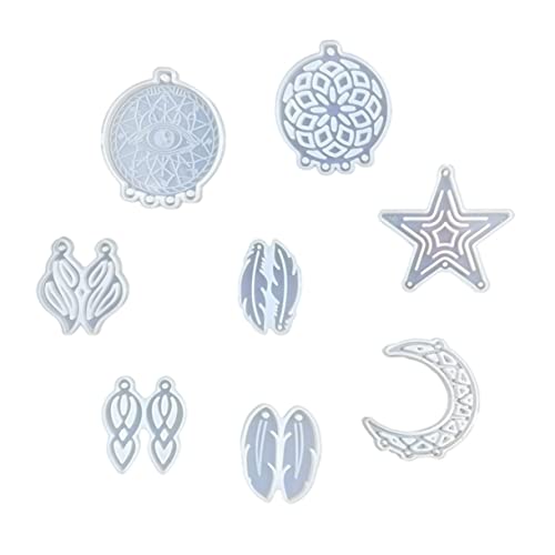Veemoon 8 Stück Teiliges Set Dream Catcher Silikonformen für DIY Epoxidharz Kreative Gießformen für Wanddekoration Stern und Monddesigns für Handgemachte Schmuckstücke Veemoon 8 Stück Teiliges Set Dream Catcher Silikonformen für DIY Epoxidharz Kreative Gießformen für Wanddekoration Stern und Monddesigns für Handgemachte Schmuckstücke von Veemoon