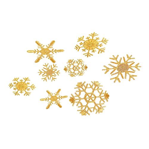 Veemoon 8 Stück Teiliges Weihnachts Schneeflocken Dekorationsset Goldene Stickerei Patches Verschiedenen Hautfreundlich und zum Aufbügeln für Diy und Kleidungsreparatur Veemoon 8 Stück Teiliges Weihnachts Schneeflocken Dekorationsset Goldene Stickerei Patches Verschiedenen Hautfreundlich und zum Aufbügeln für Diy und Kleidungsreparatur von Veemoon