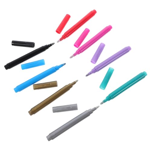 Veemoon 8 Stück Wiederverwendbare Weinglas Marker Waschbare Marker für Partys Zeichnen und Kreative Dekorationen Geschenkidee für Feste und Anlässe von Veemoon