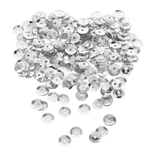Veemoon 800 Stück Runde Glitzernde PVC Pailletten Silber Lose Pailletten zum Basteln DIY Schmuck Hochzeit Dekorationen Kunsthandwerk von Veemoon