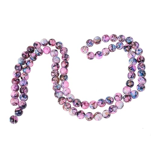Veemoon 80Stücke Glasperlen Farben Rissperlen für Armbänder und Zubehör für DIY Schmuck und Bastelarbeiten von Veemoon