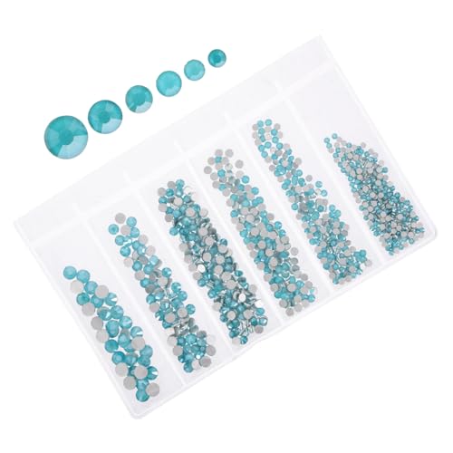 Veemoon 820 Stück Glassteine Flacher Rücken Nageldiamanten in Verschiedenen Glänzende Acryl Nail Gems für DIY Nageldesign Schmuckherstellung und Bastelarbeiten von Veemoon