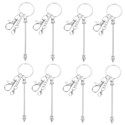 Veemoon 8Stücke DIY Perlen Schlüsselanhänger Perlen Stangen für Schlüsselanhänger Basteln Accessoires für Handtaschen Geldbörsen Kreative Schmuckherstellung von Veemoon