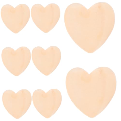 Veemoon 8Stücke Herz Holzperlen für DIY Schmuckherstellung Unvollendete Holzperlen für Armbänder und Bastelprojekte Robust und Langlebig von Veemoon