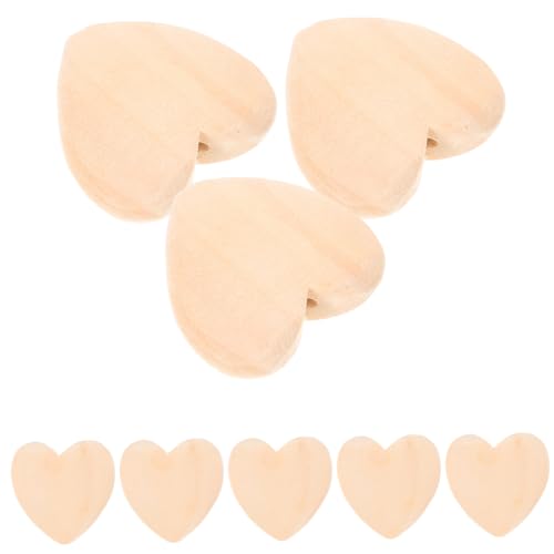 Veemoon 8Stücke Herzförmige Holzperlen für DIY Schmuckherstellung Unvollendete Bastelperlen Robustem Holz für Armbänder Ketten und Dekorationen von Veemoon